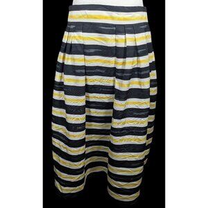 Eva Mendes For New York & Company Black And Yellow Striped Skirt